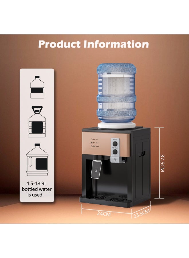 Amoyls Compact & Portable Desktop Water Dispenser with Instant Heating & Cooling – Multi-Function Hot/Cold Dispenser for Office, Kitchen, Living Room, Supports 4.5L to 18.9L Bottles, Quiet & Healthy Design - Image 2